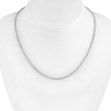 14K White Solid Gold Womens Diamond Necklace  4.00 Ctw